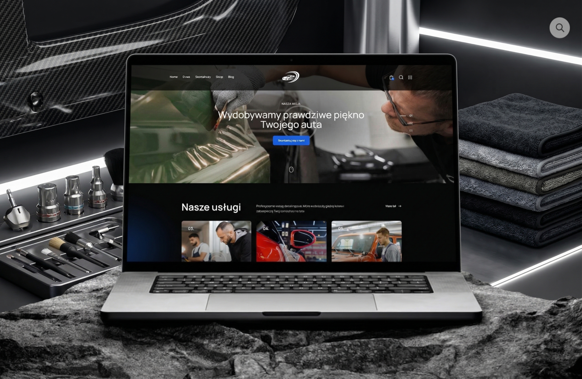 Branding i strona salonu Velocity detailing